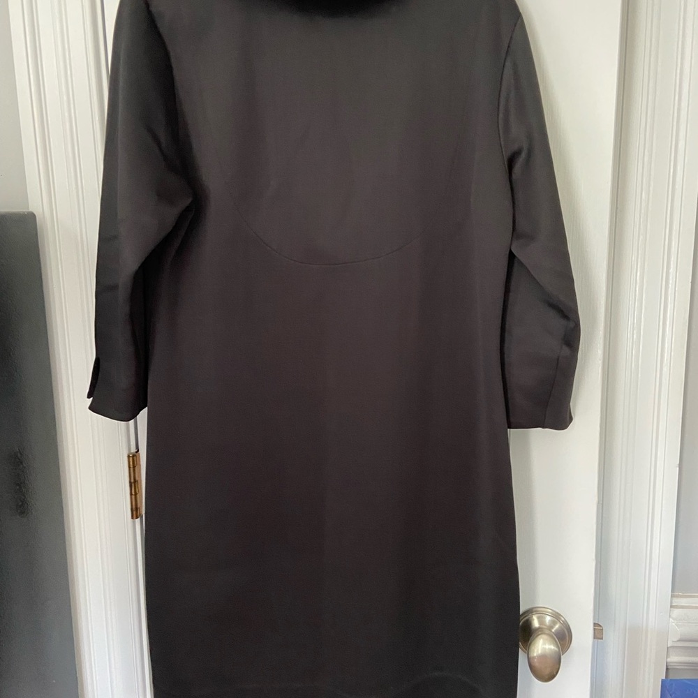 Gretchen Scott Designs Black Midi Dress with Hot Pink Lining size Large - Picture 3 of 3